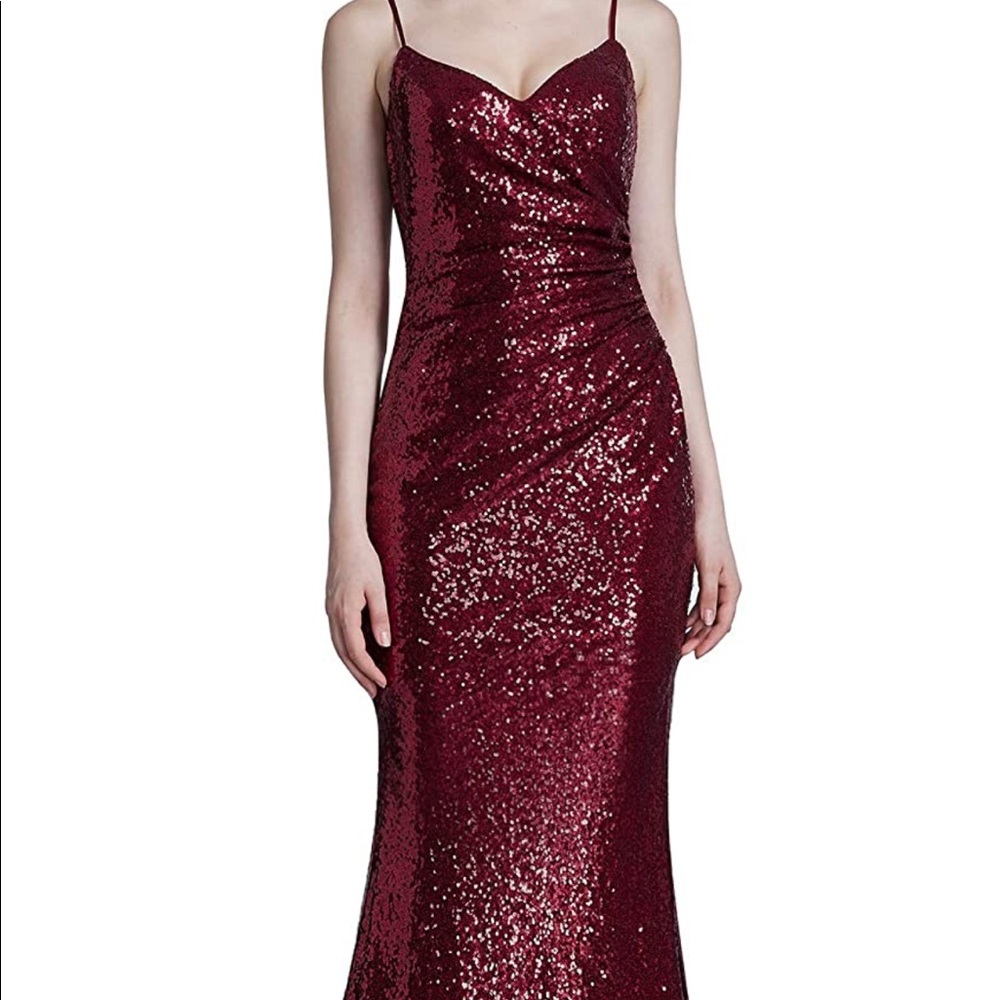 Burgundy Sequin Formal Dress